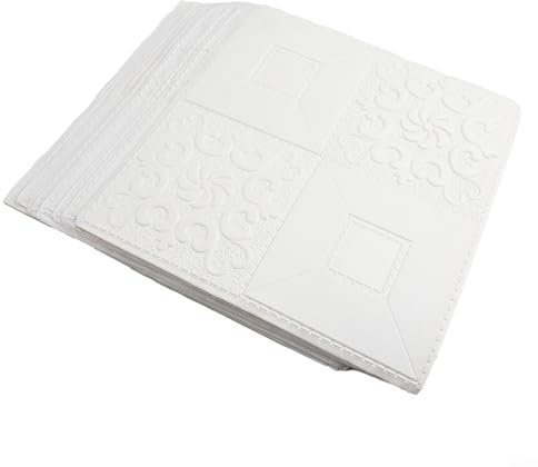 3D Schaumstoff Wandpaneele, wasserdichte dekorative Aufkleber für Wohnzimmer, Schlafzimmer und Kinderbereich, 10 Stück (Weiß)