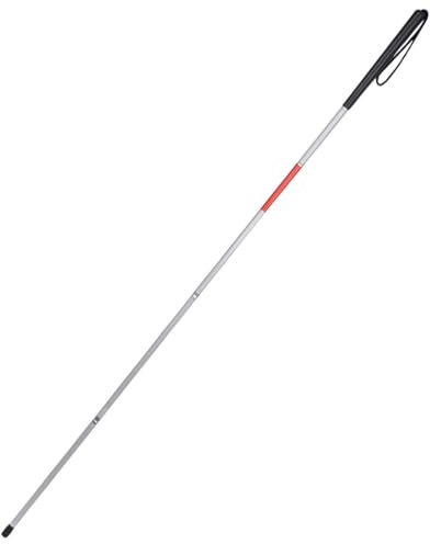 Canne télescopique avec bande réfléchissante rouge - Canne antidérapante pour aveugles et malvoyants