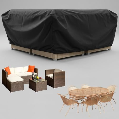 Gartenmöbel Abdeckung Wasserdicht 90x75x45cm/LxWxH Gartentisch Abdeckung Winddicht Anti-UV Oxford Schutzhülle, Quadrat/Rechteckig Terrassenmöbel Abdeckung Wasserdichte Schutzhülle für Loungemöbel