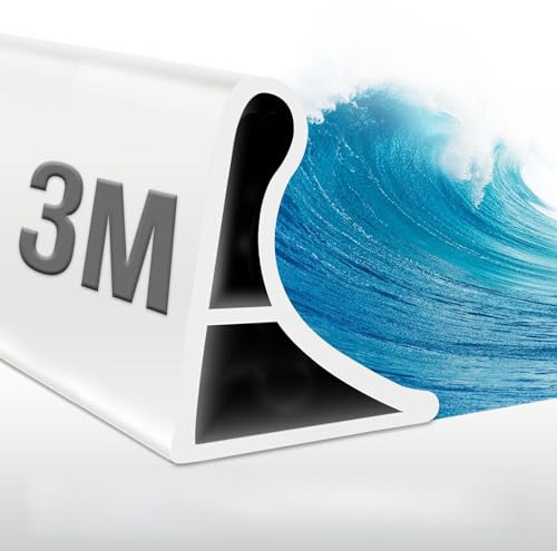 xiaozhifu Barriera Doccia Ferma Acqua, 3M Soglia Doccia (Bianco 3 * 4CM) | Silicone Bordo Vasca da Bagno Pieghevole Barriera Autoadesivo,Pieghevole Barriera Acqua Impermeabile per Doccia,Bagno
