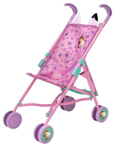 ColorBaby Gabby's Dollhouse Carrito bebé Paseo, 53 cm, Cinturón Ajustable, Sillita muñecas, Plegado Tipo Paraguas, Juguetes para 2 años niña, Mi Primer Carro de muñecas, Cochecito Juguete (39156)