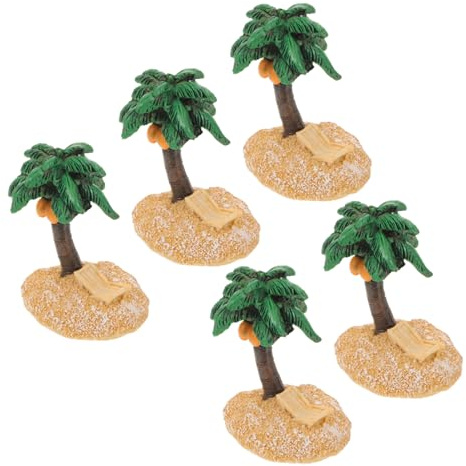 GLEAVI Lot De 5 Cocotiers Artificiels Mini Plantes Décoratives pour Maison De Poupée Palmier Artificiel