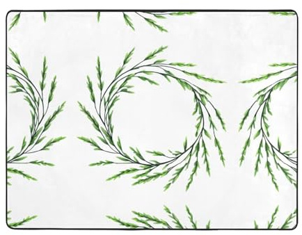 AKGFFDS Tappeto antiscivolo 160 x 122 cm rami di salice e ghirlande stampa buon assorbimento d'acqua adatto per cucina, bagno e soggiorno