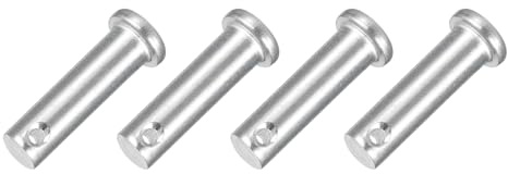 QUARKZMAN 4 Stück M10 X 35mm Einloch Gabelbolzen 304 Edelstahl Flachkopf Gabelbolzen Hitch Pin Für Trailer Latch Mechanikerreparatur Möbelmontage Industrieequipment