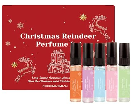 Vaporizzatore di Profumo - 5ml x5 Renne Natalizie Olio Naturale a Lunga Durata,Profumo Durata Prolungata Per Donna,Per Uomini Lavoro Capelli Viaggio Pelle Spiaggia Quotidiano Appuntamenti Feste