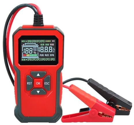 Tester intelligente per batteria con annuncio vocale per auto, moto e carrelli elevatori da 12 V 24 V, misuratore di tensione e resistenza interna