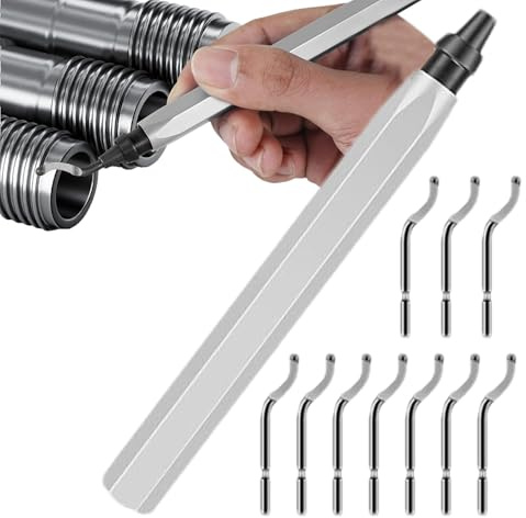 Herramienta de Desbarbado para Resina | Desbarbador Manual Con Mango Ergonomico - Kit De Desbarbado Con 10 Cortadoras De Alta Velocidad | para Hogar Resina PVC Cobre Aluminio