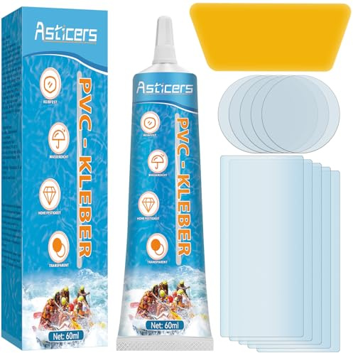 Pool Reparaturset, Heavy Duty Poolfolie Reparaturset, Wasserdichtes Pool Flickzeug, PVC Reparaturset ist für Aufblasbare Gegenständen, Whirlpools, oberirdische Pools, Aufblasbare Spa-Pools (60g)