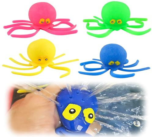 4 Stück Oktopus Wasserbomben,Wasserspielzeug,Schwimmbad Spielzeug,Wasserspielzeug Kinder,Anti Stress Spielzeug Wasserball,Für Das Bad,Den Pool, Partygeschenke,Sommer