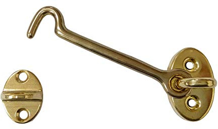 QCAA Robuster Türhaken aus massivem Messing, 10,2 cm, 12,7 cm und 15,2 cm (1 Packung, vibriertes Messing (15,2 cm))