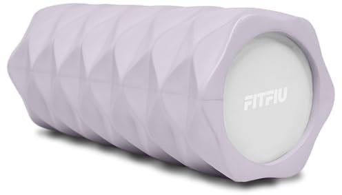 FITFIU Fitness ROLLER-PAT - Rodillo Fitness de Espuma para terapia masaje color Lila, Roller EVA espuma rigido punto de activación para Yoga y Pilates