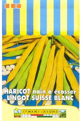Sachet de graines de Haricot nain à écosser Lingot Suisse blanc 150g - 150 g - Haricot nain à écosser - LES GRAINES BOCQUET