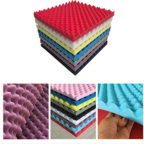 24 pannelli acustici da studio 30 x 30 x 2,5 cm, pannelli acustici in schiuma insonorizzanti per studio acustico, pannelli da parete in schiuma a cuneo acustici (12 pezzi neri + 12 gialli)