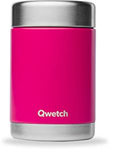QWETCH - Boite Repas Nomade Isotherme - Granite - Boite Alimentaire Inox - 5h Chaud et 7h Froid - Sans BPA, Étanche & Reutilisable - Lunch Box pour bureau, pique-nique, randonnée (Magenta, 340ml)