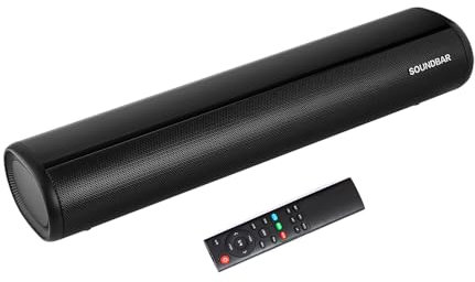 TKMARS Barre de Son TV Bluetooth Mini Bar de 50cm Son Caisson de Basses Intégré 2.0 Canal Petite Enceinte PC Haut-Parleur Stéréo Son Surround 3D Home Cinéma avec Télécommande/HDMI/Optique/RCA/AUX/USB