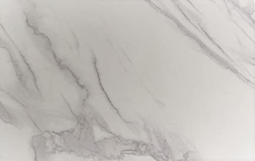 Acense Tempered Glass Worktop Saver, Toughened Glass, Smooth Edges, Rounded Corners, Chopping Board, Non-Slip Rubber Feet, Multi-Purpose, Stain-Resistant 40 x 30 cm (White Marble)