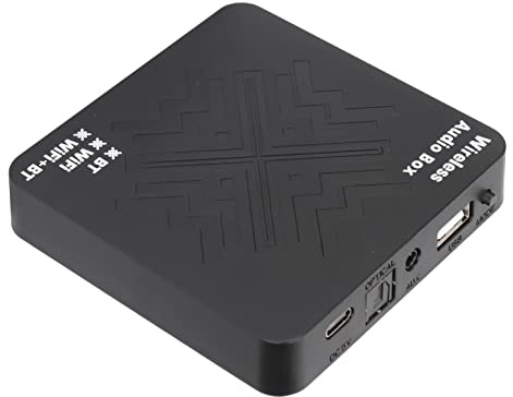 Annadue Récepteur Audio Bluetooth Q3, Adaptateur Audio HiFi sans Fil BT5.0, Sortie Audio Optique Stéréo/numérique 3,5 Mm, pour Haut-Parleur de Voiture/système de Cinéma Maison