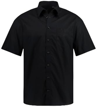 JP 1880 Halbarm-Hemd, Variokragen, Chemise 1/1 Homme, Schwarz,