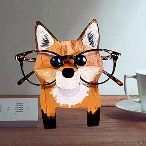 Corgi Brillenständer Katzenbrillenständer Schweinchenbrillenhalter Holz Tier Brillenhalter Brillenhalter Ständer Sonnenbrille Display Rack für Home Office Schreibtisch Dekor Zubehör (Fuchs)