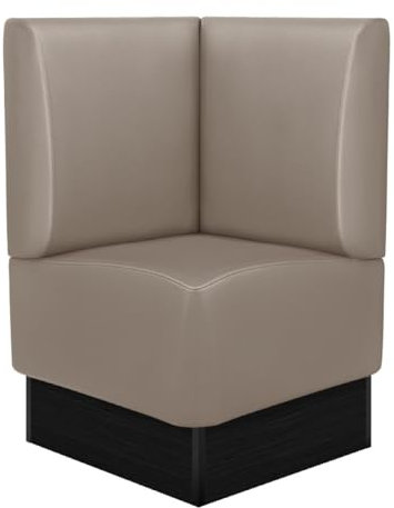GGMMÖBEL Denver | Gastro Eckbank | B:H 64 x 103 cm | Taupe | Glatt | Kunstleder | Sitzhöhe: 48cm