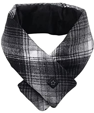 Écharpe chauffante de Charge USB Compression Chaude Écharpe d'épaule Protection du Cou d'hiver Écharpe Froide et Chaude pour Hommes et Femmes Mode Casual Smart Planche Découper Bois (Black, B)