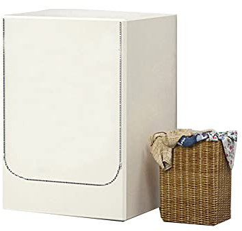 Odot Waschmaschinenabdeckung Staubdicht Wasserdichter Sonnenschutz für Frontlader-Waschmaschine Staubdichte Abdeckung Tumble Waschmaschine Trocknerschutz (Hellbeige,XL)