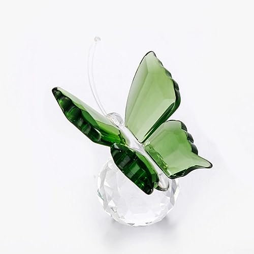 Grüne Kristall Schmetterling Ornamente, Kristall Schmetterling Figur Handwerk Glas Briefbeschwerer Home Dekoration Figuren
