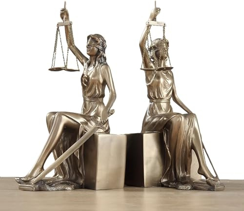 WXMYOZR Lady Justice Statue, dekorative Buchstützen Skulptur für Haus und Büro Dekor - perfekt für Anwälte und Jura Studenten - 10 x 5 x 4 Zoll