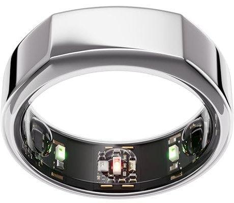 Oura Gen3 Heritage Smart Ring – storlek 12, Silver | Registrera sömn, puls och kondition – upp till 7 dagars batteritid – kompatibel med iOS/Android – Prova ut storleken med Ouras storlekskit