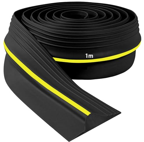 Universal Garage Door Seal Strip Heavy Duty Garage Door Bottom Weatherproof Threshold Seal Strip Rubber Garage Door Weather Seal Strip for Keeping Garage Clean &Dry (Black, 100mm(W)*25mm(H)*1m(L))