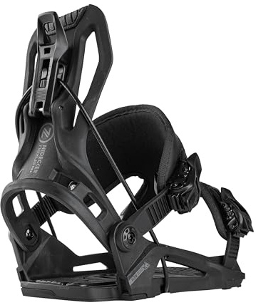 Nidecker Flow NX2-Carbon Hybrid Snowboard Bindung – Schwarz – Carbon Baseplate mit Hybrid Strap & Dual Entry – Größe L