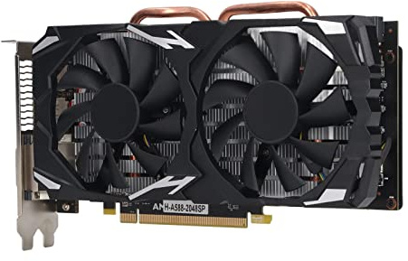 Yanmis Tarjeta Gráfica RX 580, Tarjeta Gráfica GPU para Juegos PCI Express 3.0 de 256 bits GDDR5 1284/7000 MHz, HDMI DVI DP con Ventiladores de Refrigeración (RX580 8GB GDDR5 256BIT)