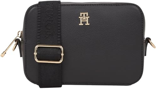 Tommy Hilfiger Damen Umhängetasche Soft Logo Camera Bag Elegant, Schwarz (Black), Einheitsgröße