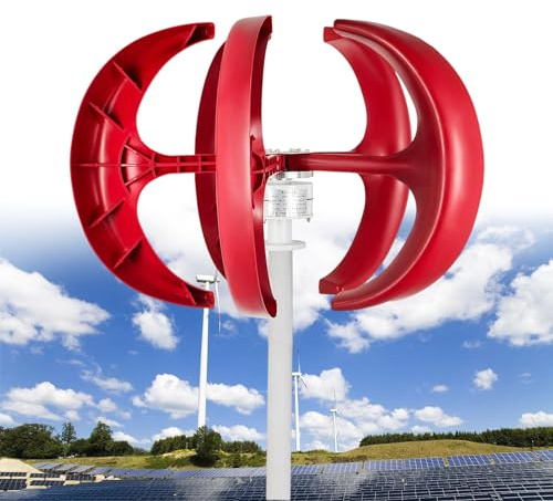 Turbina Eólica de 10000W, 12V/24V/48V/110V/220V, Generador Vertical de Viento de 5 Aspas con Imán Permanente de CA Trifásico y Controlador, para Hogar/Barco,Red48V