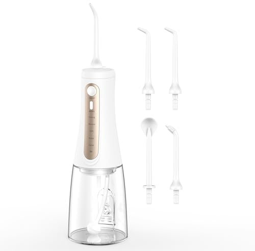 Water Flosser for Teeth Cleaning, Professional Cordless Oral Irrigator 5 Modes & 4 Jet Tips USB-C Rechargeable IPX7 Waterproof Water Dental Picks for Home Travel