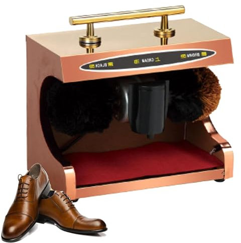 JJENXYYDS Cireuse de Chaussures entièrement Automatique,Cireuse De Chaussures Électrique Publique en Titane avec Brosse Douce Et Dure Kit De Nettoyage De Chaussures Induction Automatique,D