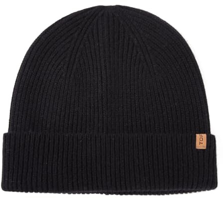 TOP-EX Übergroße Kaschmir Merinowoll Unisex Schädelmütze mit Umschlagrand gestrickte Wintermütze