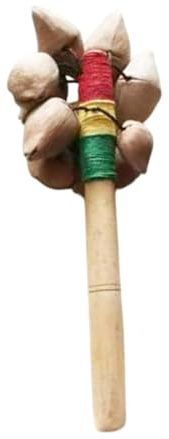 rockible Nut Shell Shaker Campanello portatile Sonaglio leggero con manico in legno Percussioni a di per feste Adulti Musicisti