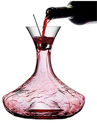 DEFBOW Decanter Whiskey Decanter Wine Decanter Wine Decanter Carafe with Stainless Steel Stopper, Hand Blown Crystal Glass Stemware