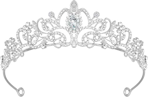 Tiara Kristallkrone, Krone Damen, Kristall Krone Mädchen, Krone Braut und Strass Krone, Frauen Tiara Stirnband und Königin Haarschmuck für Hochzeit, Geburtstagsfeier, Prinzessinnenpartys