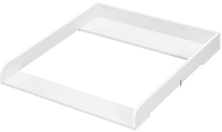 WOLTU Fasciatoio per Cassettiera 80x80x10 cm, Piano Fasciatoio per Neonato in MDF, con Bordi Rialzati, Adatto per Comò con Profondità Regolabile 46,5-50 cm, Bianco