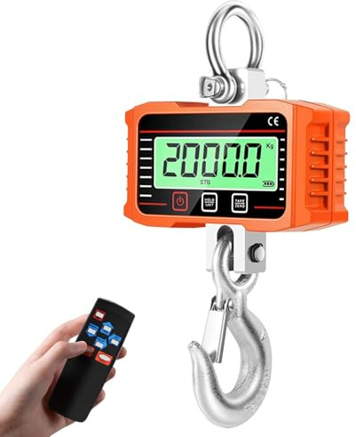 Balance Suspendue Électronique 2000KG, Industrielle Balance à Grue Numérique, Peson Electronique Écran LED, Balances Suspendue Industrielle de Haute Précision avec Télécommande pour Ferme Usine