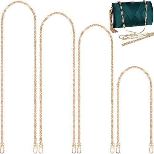 Roellgs 4 delar guldväska kedja, guldväska kedjearm 120 cm, 110 cm, 100 cm, 60 cm, handväska kedja, för kvinnor handags, handväska, axelremsväskor