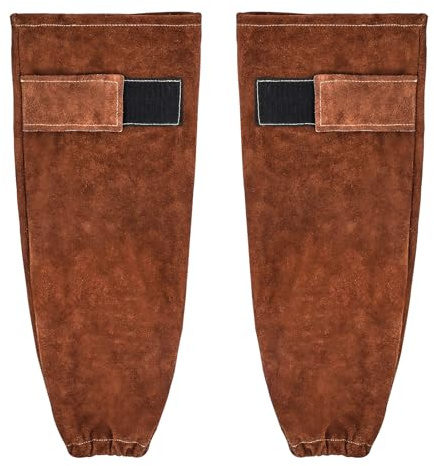 VEVOR Manchons de Soudage en Cuir de Vachette, Manchons à Souder Protection Soudure des Bras, Résistants aux Flammes, à la Chaleur, pour Hommes et Femmes, de Soudage, Forge, Travail du Bois, Jardinage