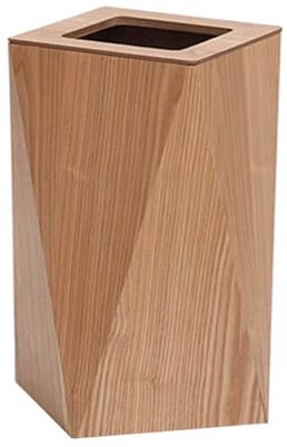 Drsyffsup Papelera Estrecha Moderna de Madera con Tapa Abierta, Cubos de Basura pequeños para baño, Dormitorio, Cocina, Sala de Manualidades, Oficina y autocaravanas(Original Wood)