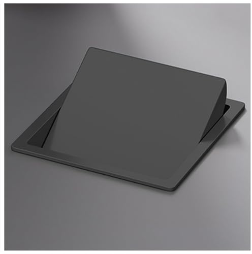 Cubo de basura deslizante integrado para armario de cocina, cubo de basura oculto con tapa oscilante, diseño de ahorro de espacio, color negro para uso doméstico moderno