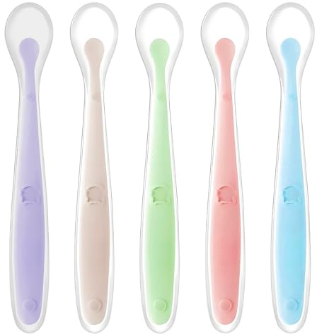 5 Stück Babylöffel,BabyLöffel,Esslernlöffel Baby,Kinderlöffel,Löffel Baby,Baby Fütterlöffel Aus Extra Weich Silikon, Bpa Frei,Mit Weichen Silikonspitzen Für BabyKleinkind Säugling Kinder Ab 4 Monate
