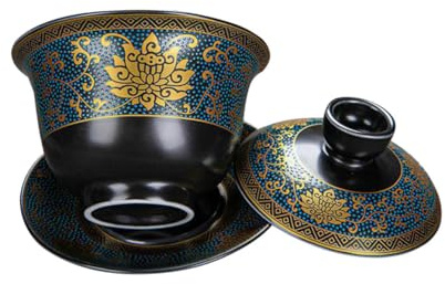 iplusmile Tazza da Tè Cinese Tradizionale con Coperchio Delicato in Ceramica Vintage per Cerimonia del Tè Adatta Casa Ufficio Ornamento Classico Fatta a Mano