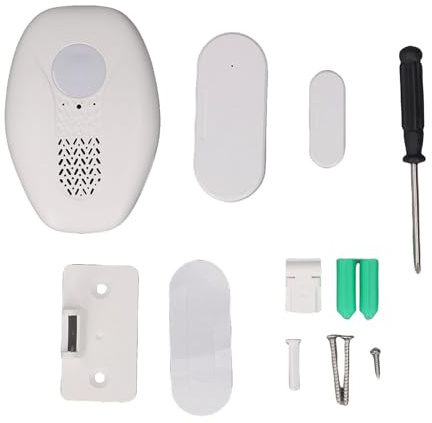 Alarma con Sensor de Ventana ZenithAur con Receptor enchufable e indicador LED para monitoreo de Entrada en hogares y Tiendas, una Alerta de Puerta Abierta de 80 dB para disuadir