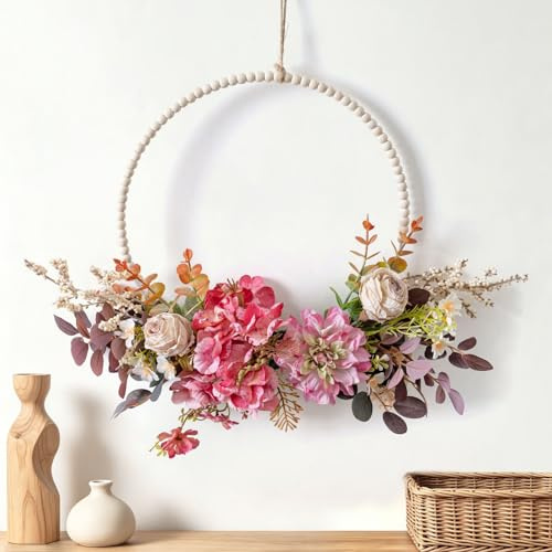 ZYUQFAN Corona decorativa para puerta, 40 cm, artificial